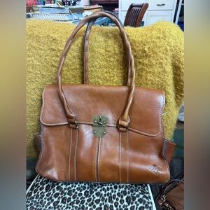 Patricia Nash brown leather satchel